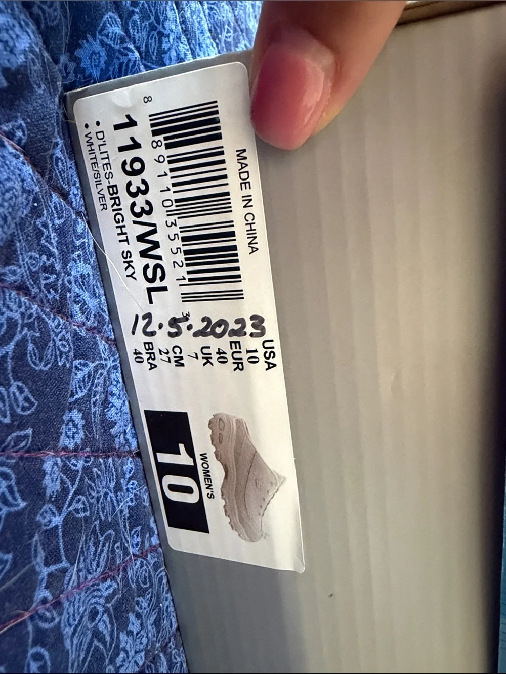 Skechers White D'Lites Slip-On Sneakers